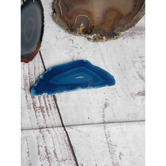 Lot Of 4 geode slices lot blue Orange Ornaments - Picture 2 of 9